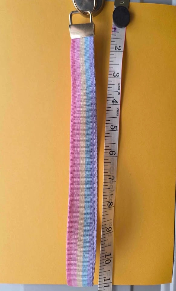 Hand Made Pastel Rainbow Wristlet Keychain - photo 3