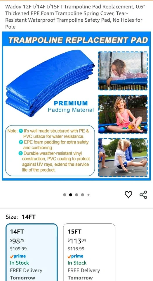 Wadoy Trampoline Safety Pad / Spring Cover (12-14 FT) - photo 3