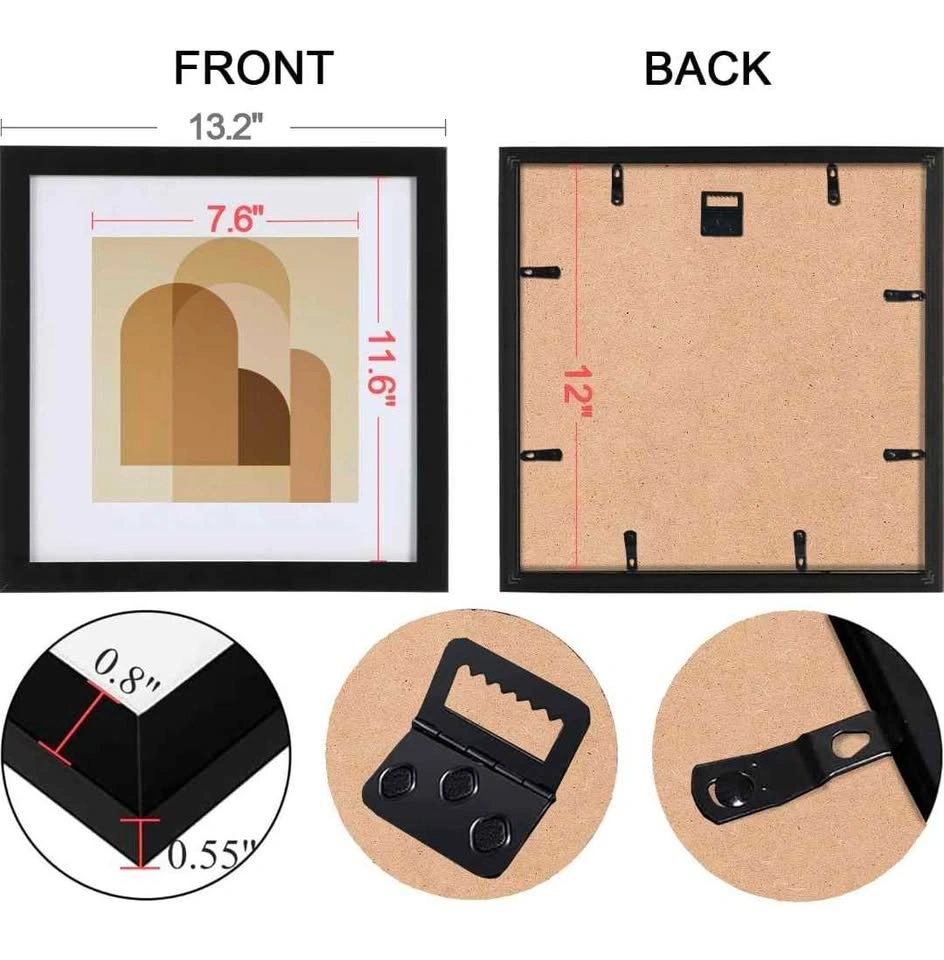 HEART ART 12x12 Black Picture Frame Set of 9 - photo 5