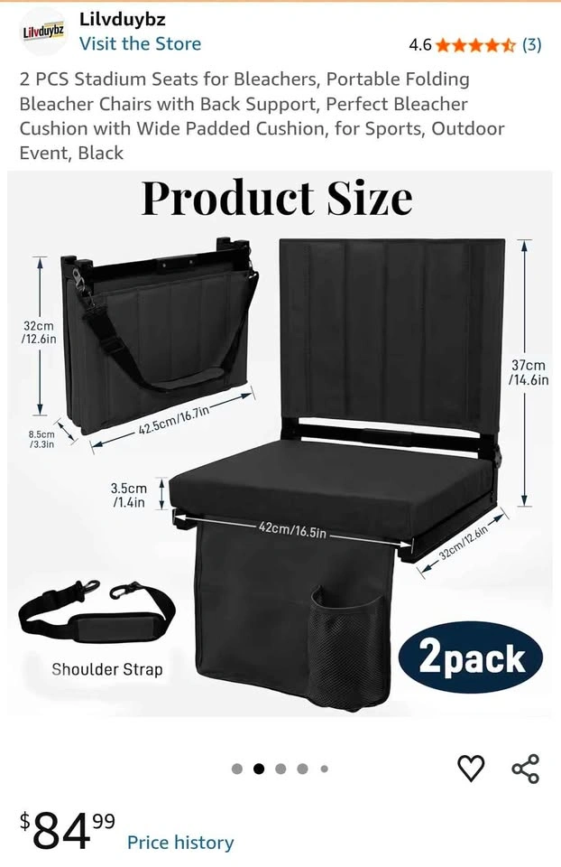 Lilvduybz 2 PCS Stadium Seats for Bleachers Brand new - photo 2