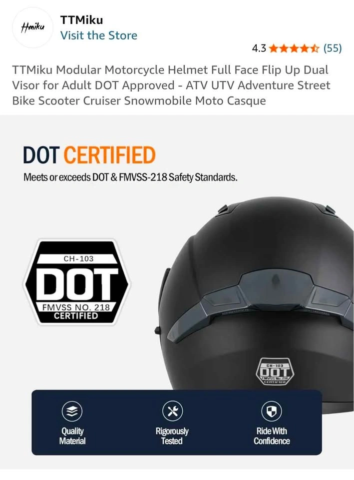 TTMiku Modular Motorcycle Helmet large size - photo 4