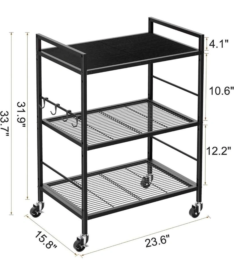 XIVIRACK 3-Tier Metal Storage Rack (Assembly manual not included - photo 4