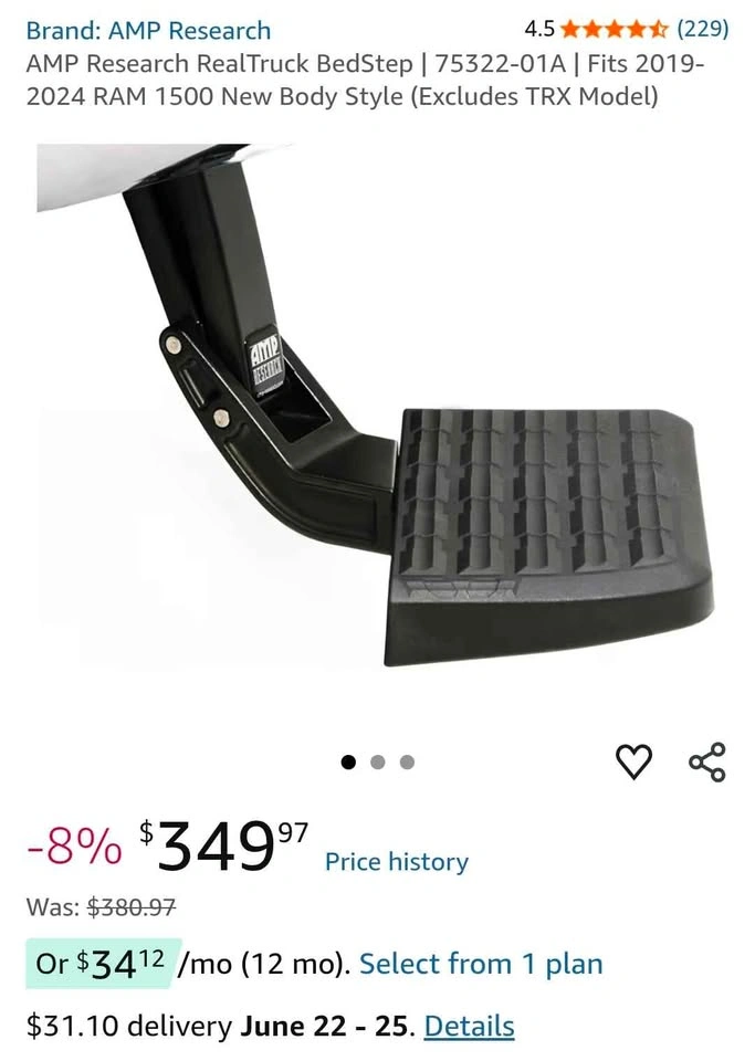 AMP Research BedStep for 07-21 RAM 1500 (bolts not included) - photo 3