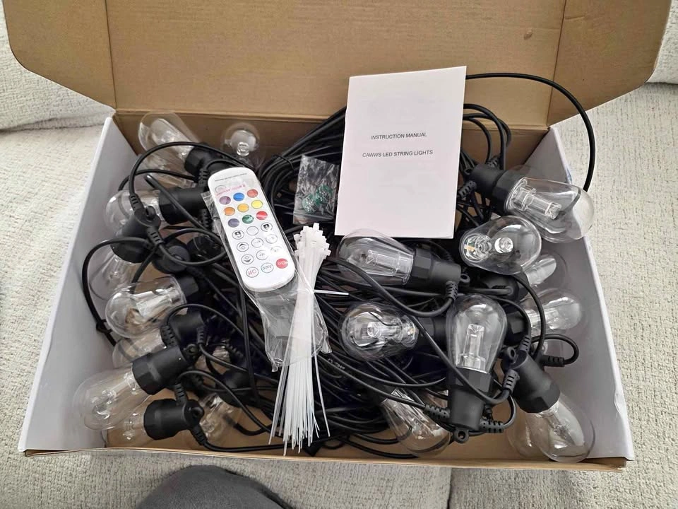 CAWWS Outdoor String Lights 100FT