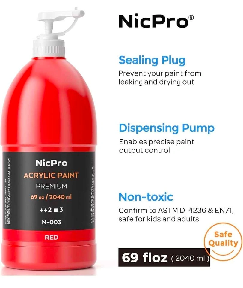 Nicpro 6 Colors Large Bulk Acrylic Paint Set - photo 4
