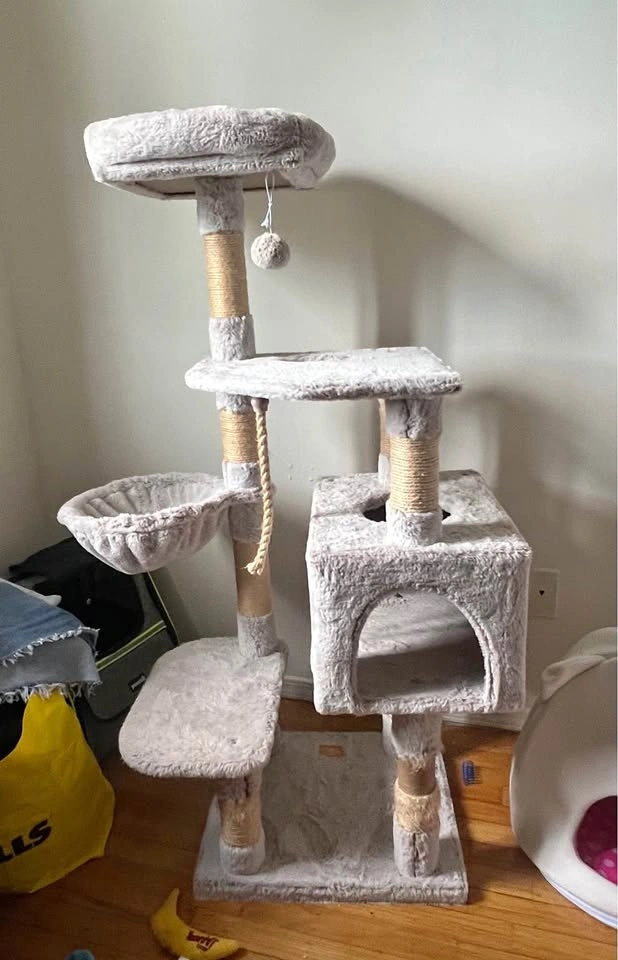 Tall cat tree scratch tower bed climbing post
