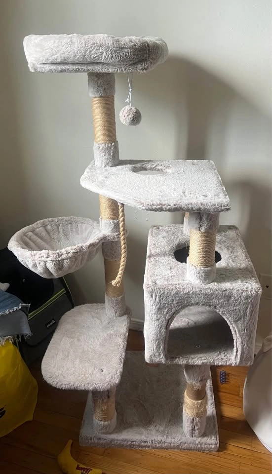 Tall cat tree scratch tower bed climbing post - photo 2