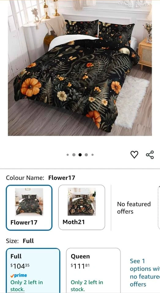 AILONEN Full size Black Floral Butterfly Comforter Set 3 Pcs - photo 2