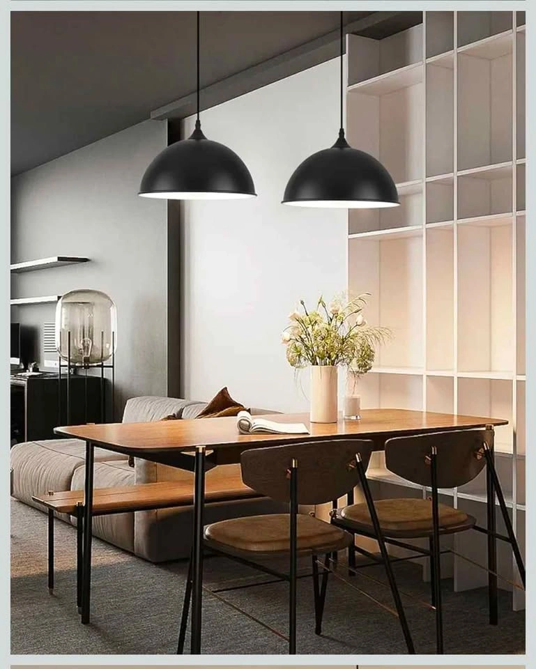 PINDODO Black Dome Pendant Lights 11.8 inch, 2 Pack - photo 5