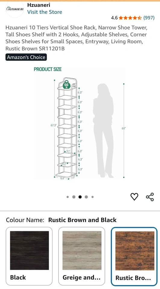 Hzuaneri 10 Tiers Vertical Shoe Rack (Brand new never assembled) - photo 3
