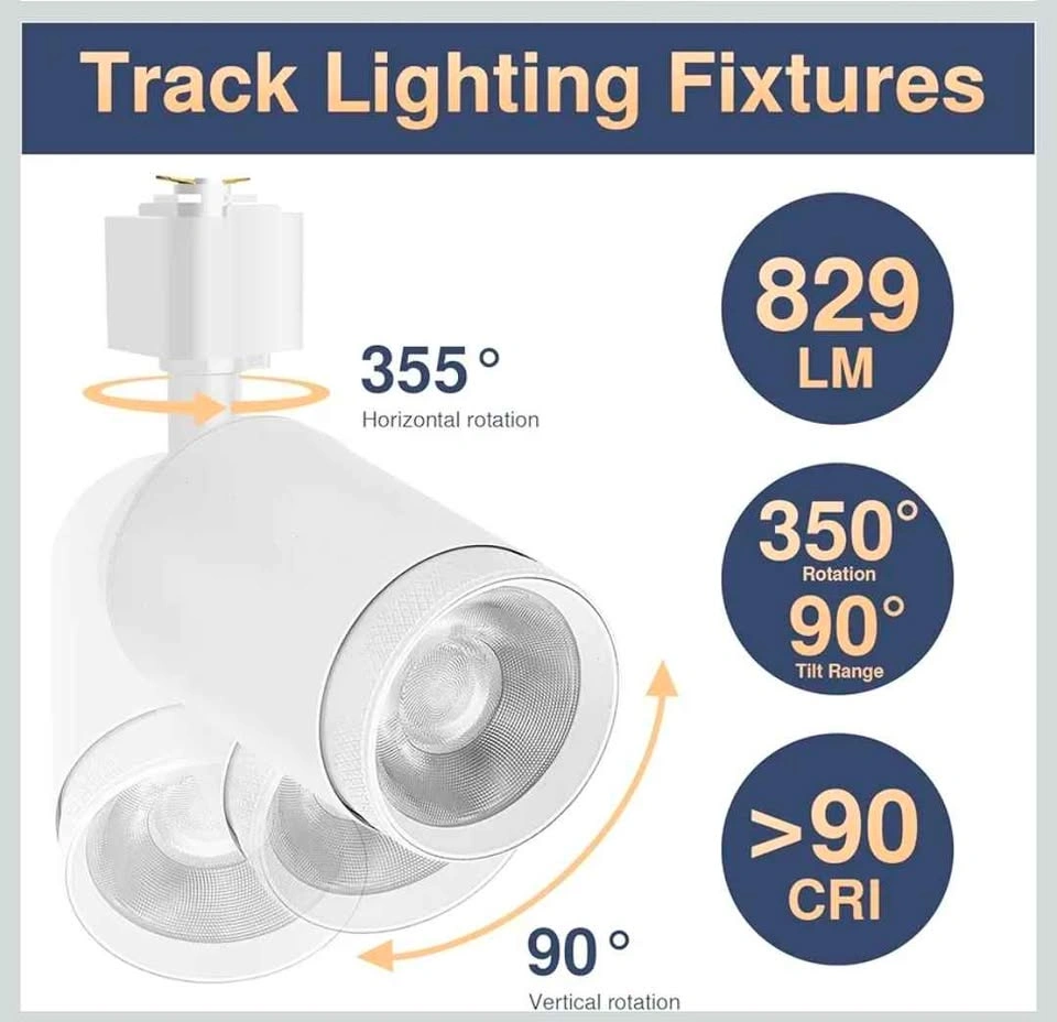 6-Pack White 10W LED L-Type Track Lighting Heads - photo 5