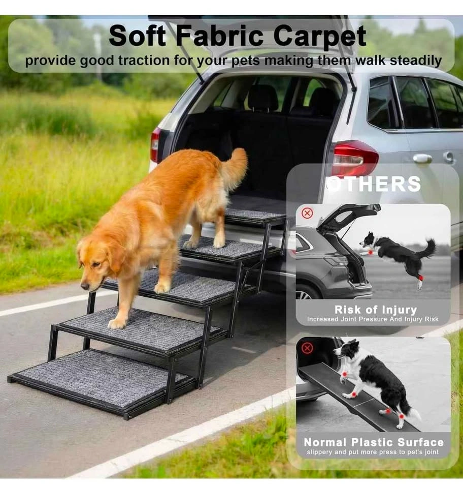 RYTSAS 20in Extra Wide 5-Step Foldable Dog Stairs for Car SUV Tr - photo 3