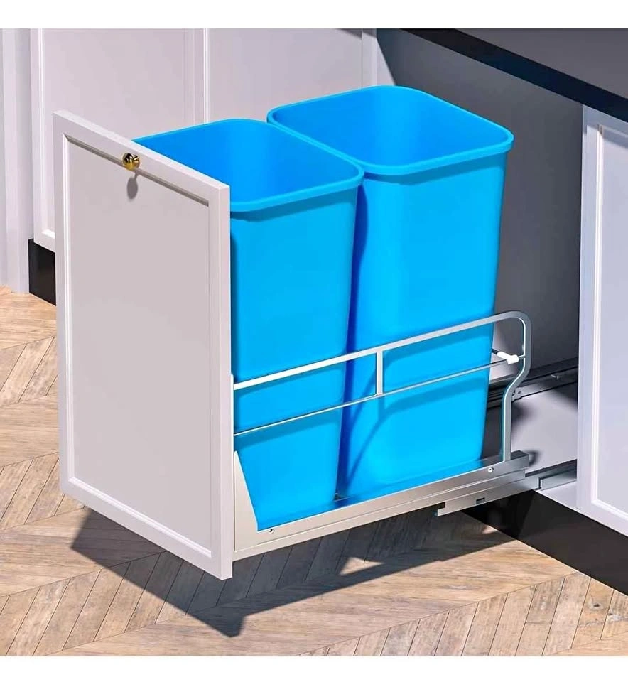 Insputer Double Pull Out Garbage Bin Kit Soft-Close Slides