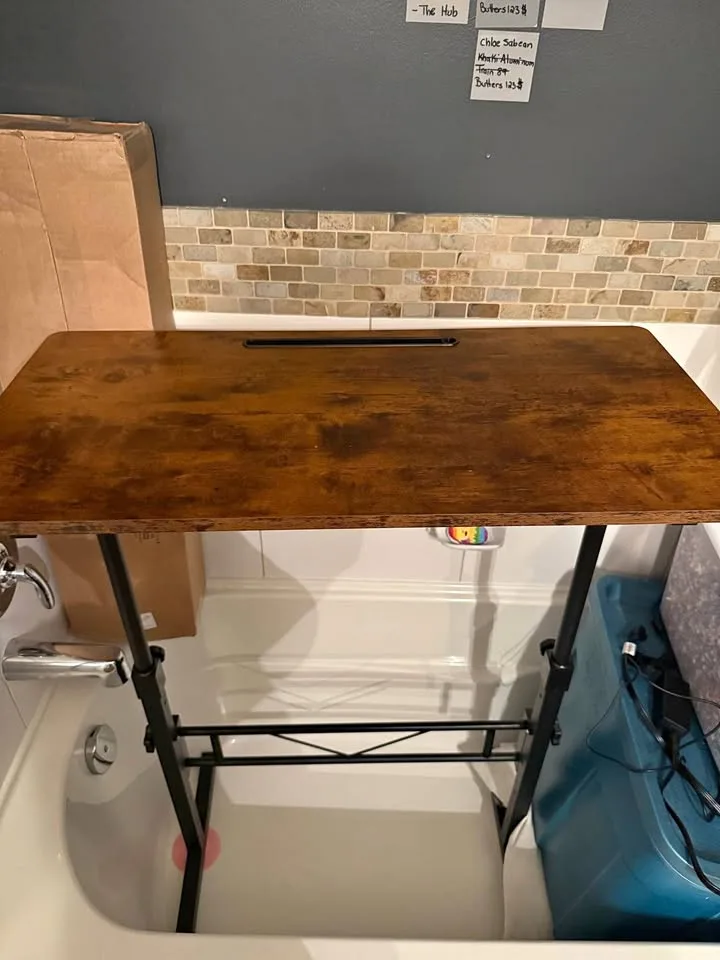 Like new stand to sit space saving desk. thumbnail