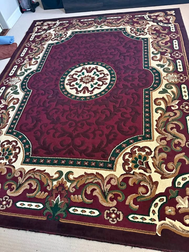 Burgundy Traditional Area Rug