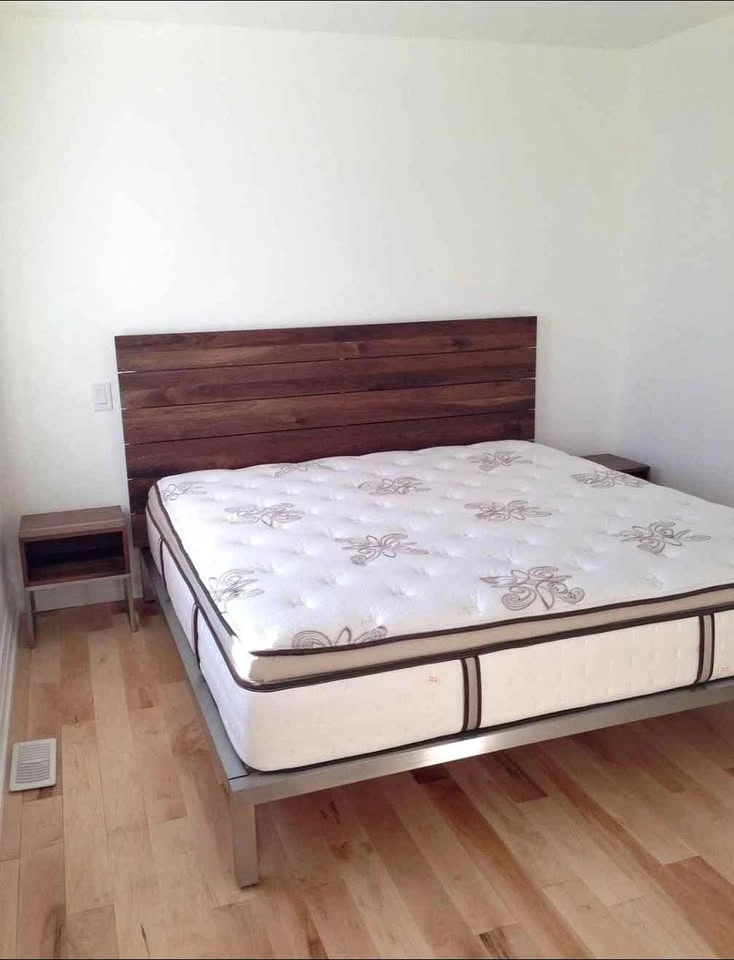 STYLEGARAGE Trinity King Platform Bed - stainless steel, walnut