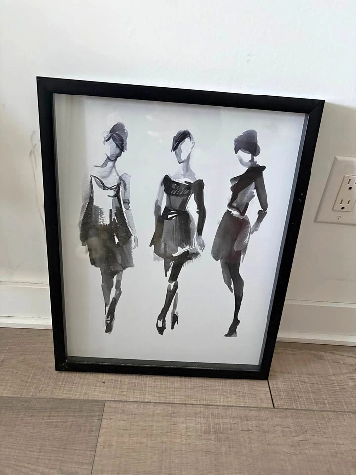 Framed fashion illustration wall art – 40 x 50 cm