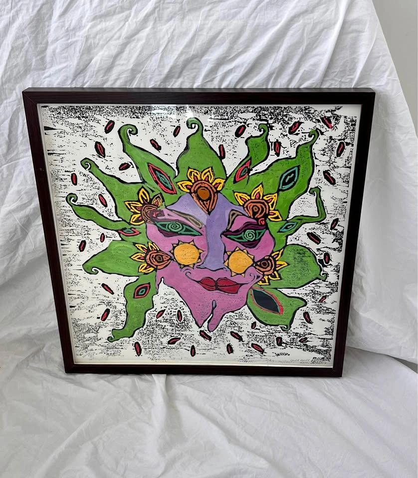 Wall Art Wood Framed Painting Abstract