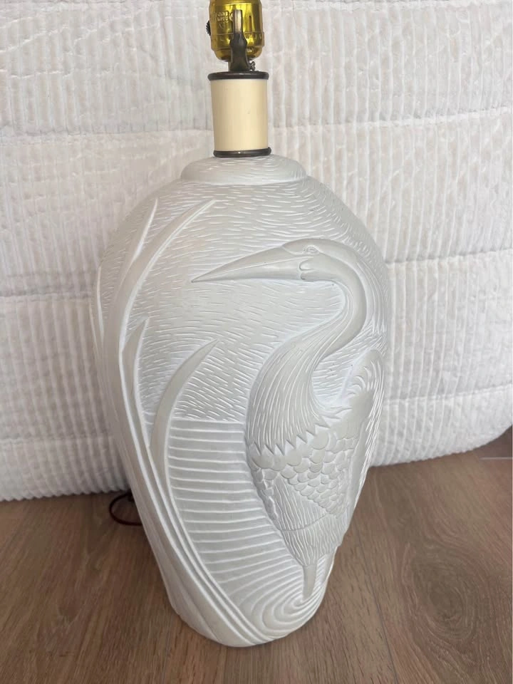 Vintage 70s Palm Beach Heron Lamp by Dayle Rushall - photo 2