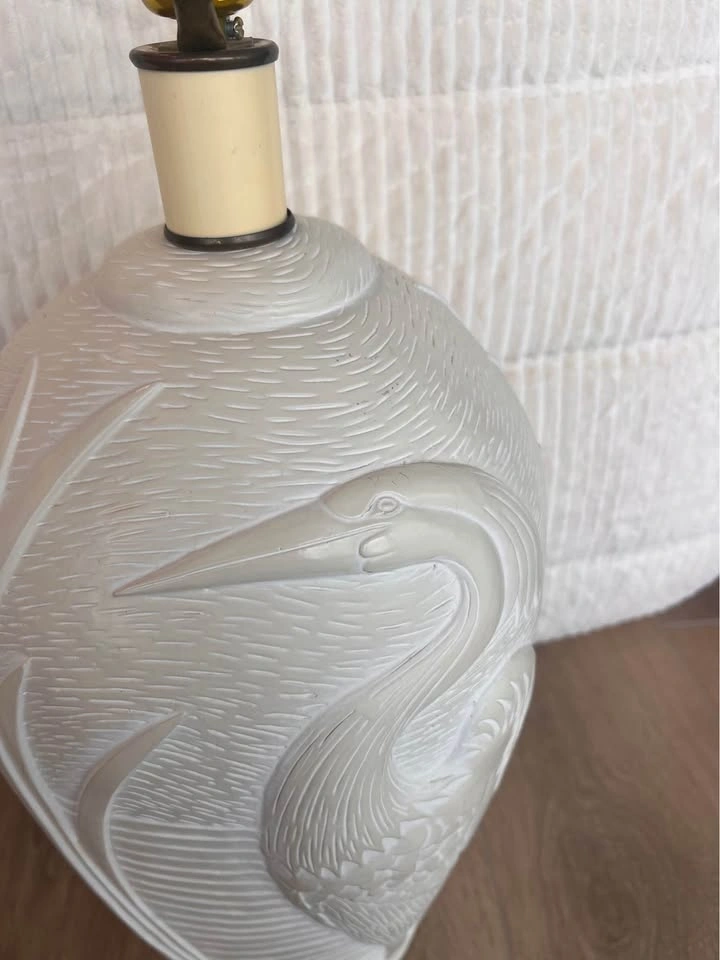 Vintage 70s Palm Beach Heron Lamp by Dayle Rushall - photo 3