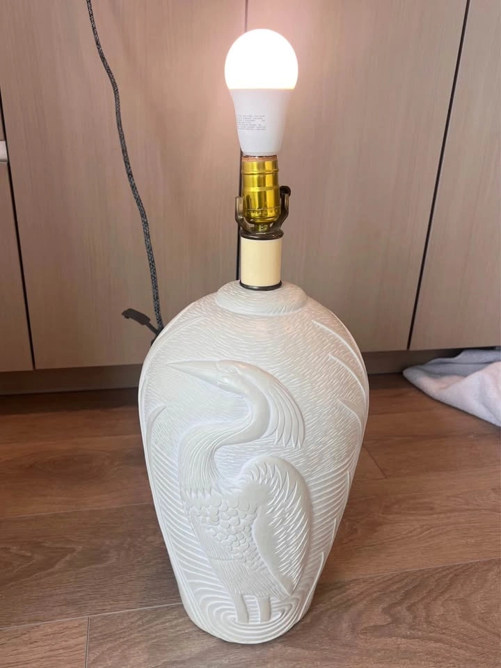 Vintage 70s Palm Beach Heron Lamp by Dayle Rushall - photo 5