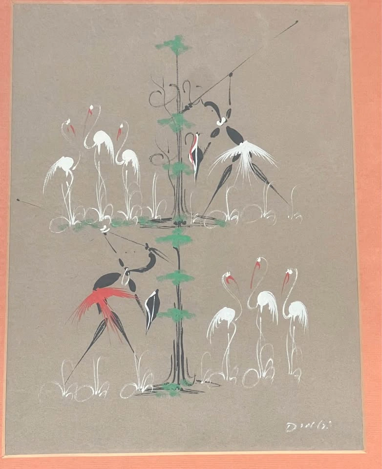 MCM African Gouache Painting Print - photo 2