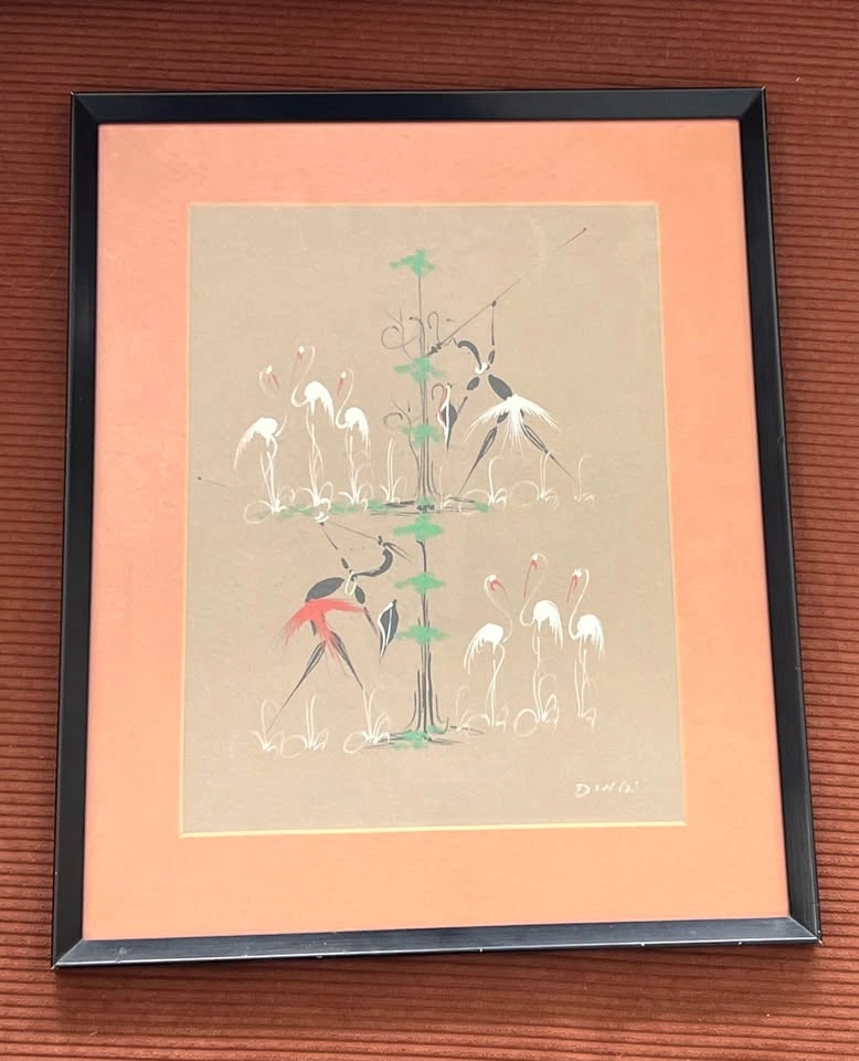 MCM African Gouache Painting Print - photo 3