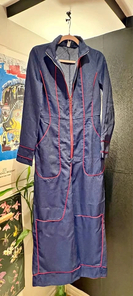 UOOZEE Denim Jumpsuit / Wide-Leg Overalls – Size S