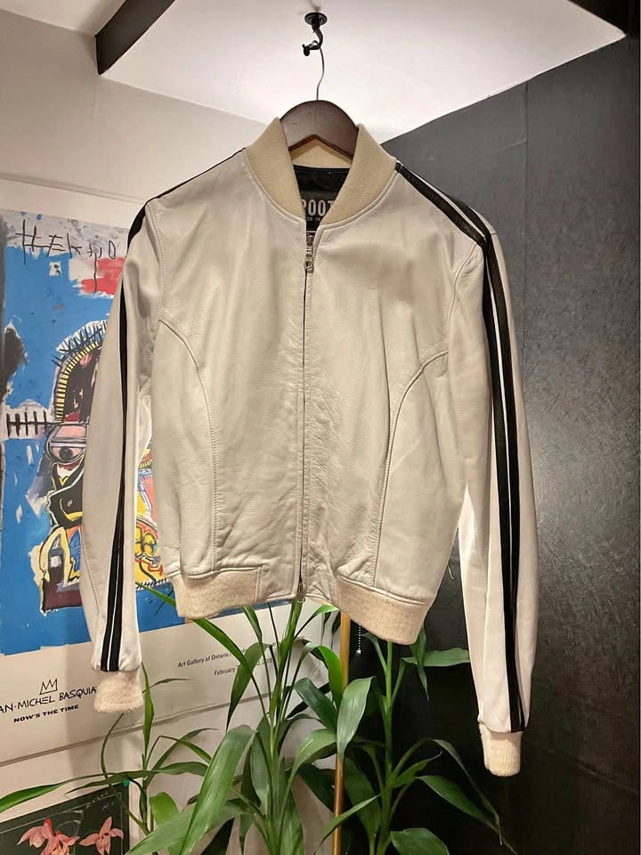 Roots Leather Bomber Jacket