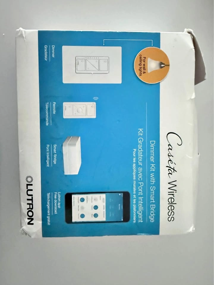 Lutron Caséta Wireless Dimmer Kit with Smart Bridge unused damag