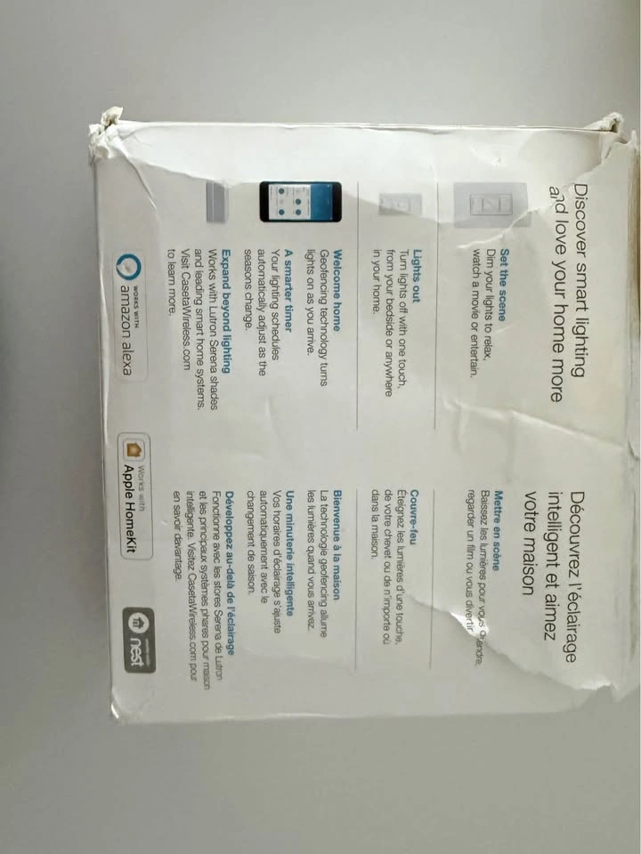 Lutron Caséta Wireless Dimmer Kit with Smart Bridge unused damag - photo 3