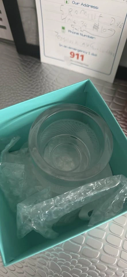 NEW Tiffany Co Diamond Point Candle Votive Holder Crystal - photo 2