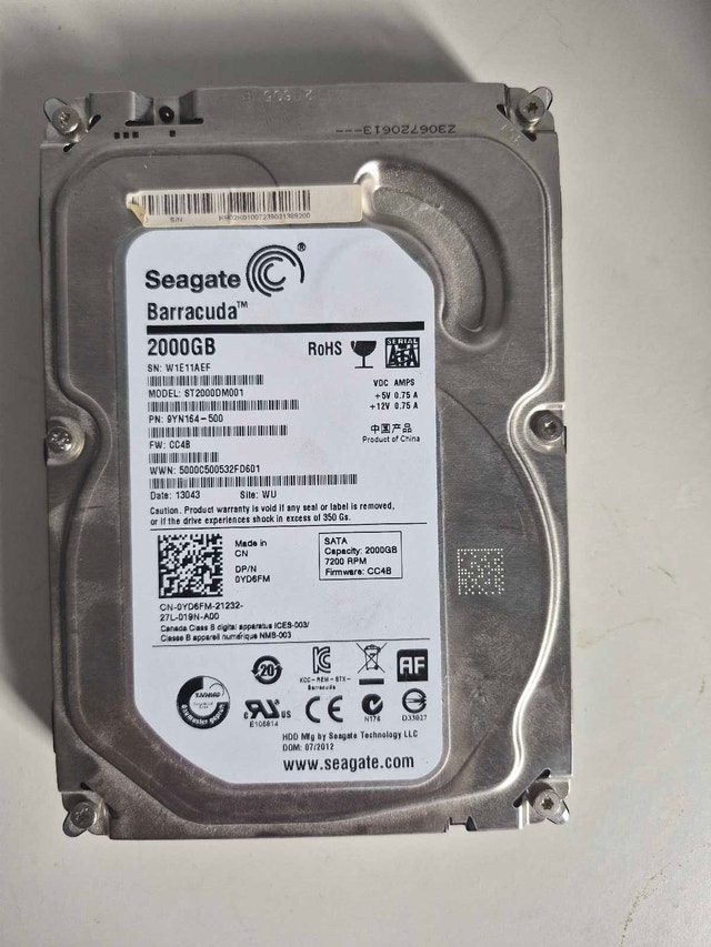 Seagate 2TB Barracuda Hard Drive