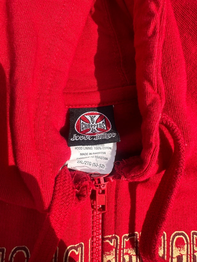 red west coast choppers 2XL zip up hoodie - photo 4