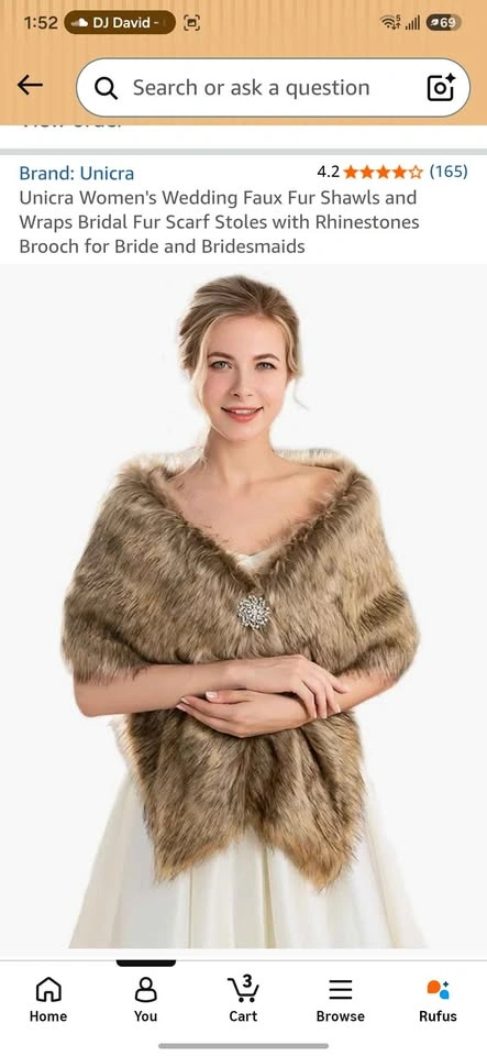 Fake fur shawl - photo 3