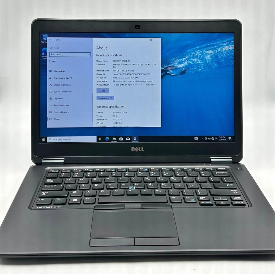Dell Latitude E7450, 5th gen i5, 8GB RAM, 256GB SSD, 14'' Touch