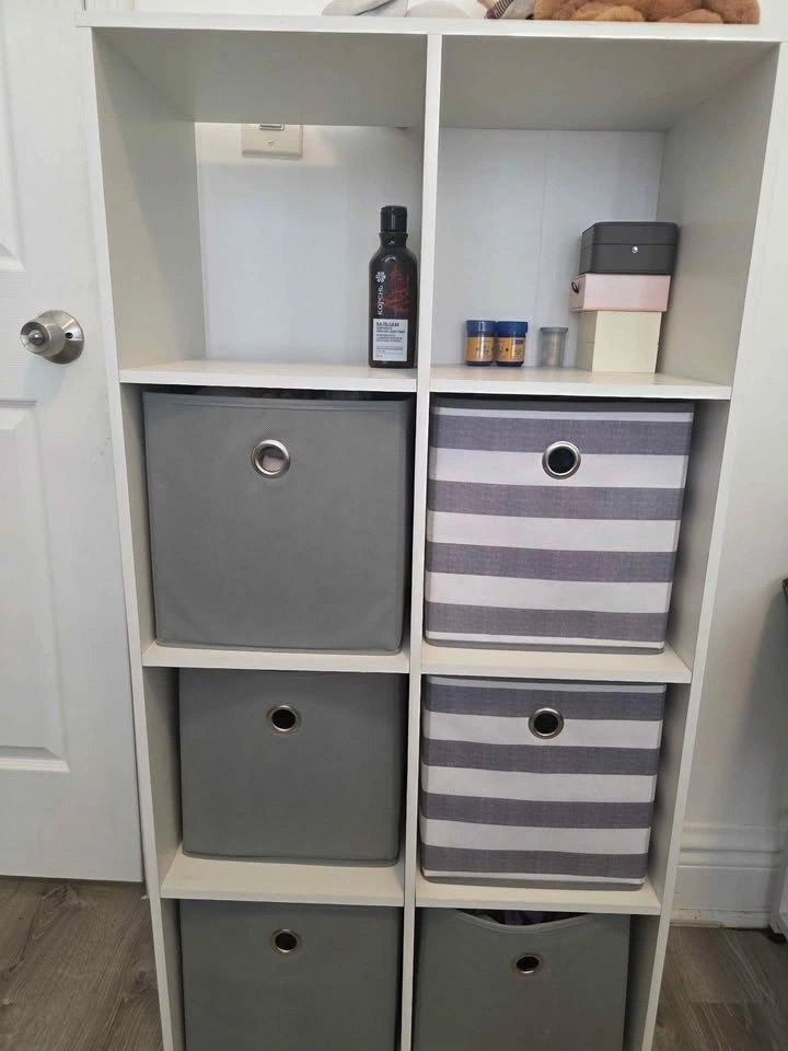 Brightroom 11-Cube Bookshelf with 6 Storage Bins – White - photo 2