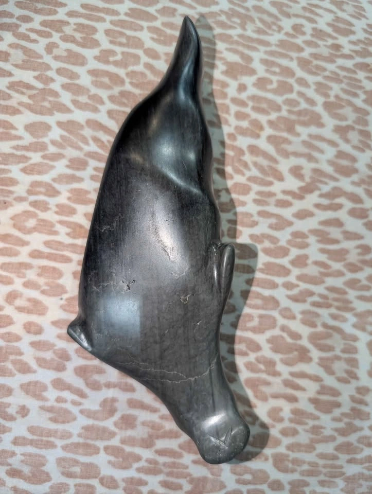 Hand-Carved Soapstone Seal Sculpture - photo 3