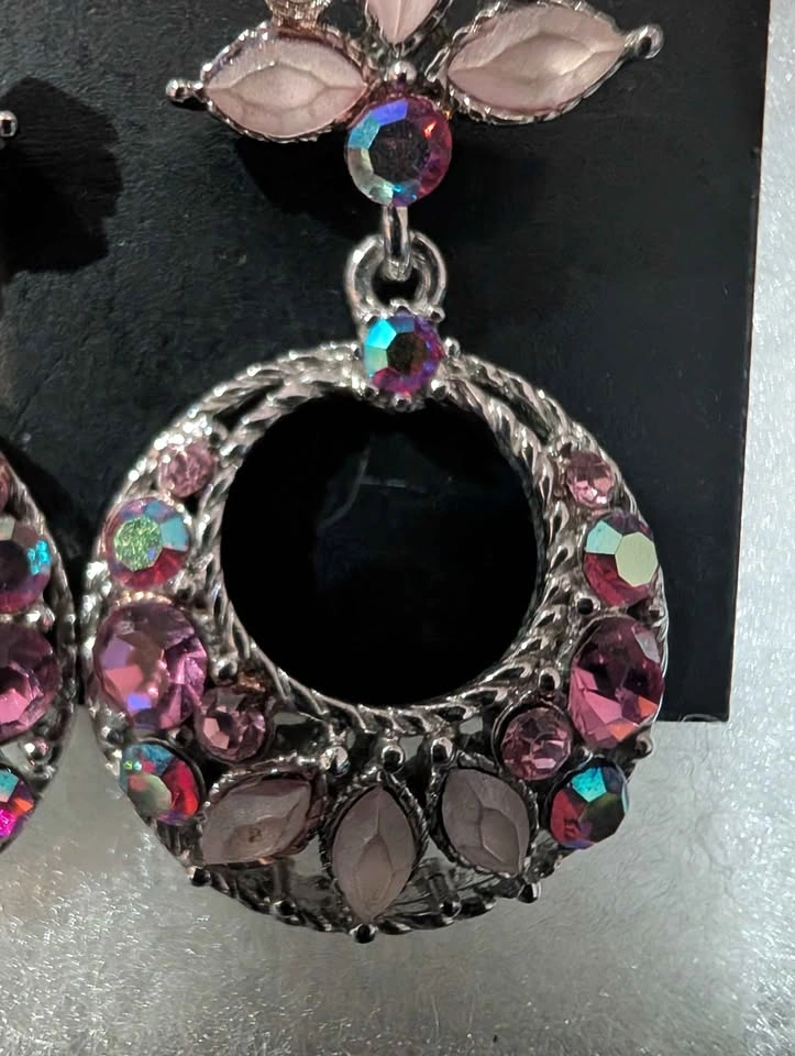 DKNY Pink Crystal Drop Earrings - photo 5