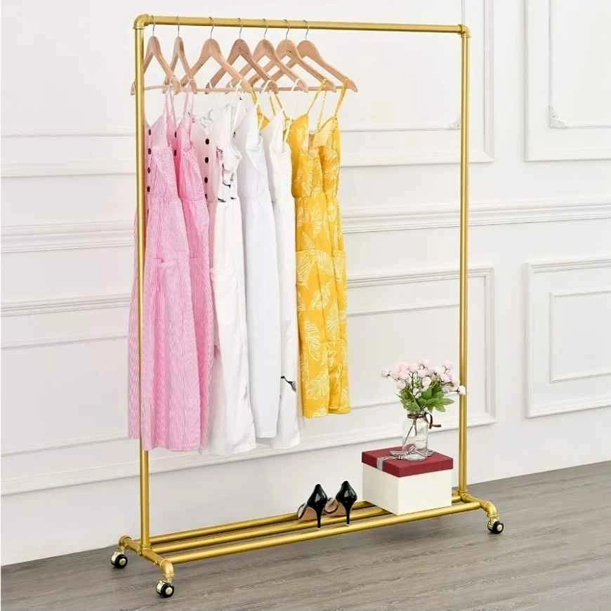 Industrial Pipe Rolling Clothing Rack