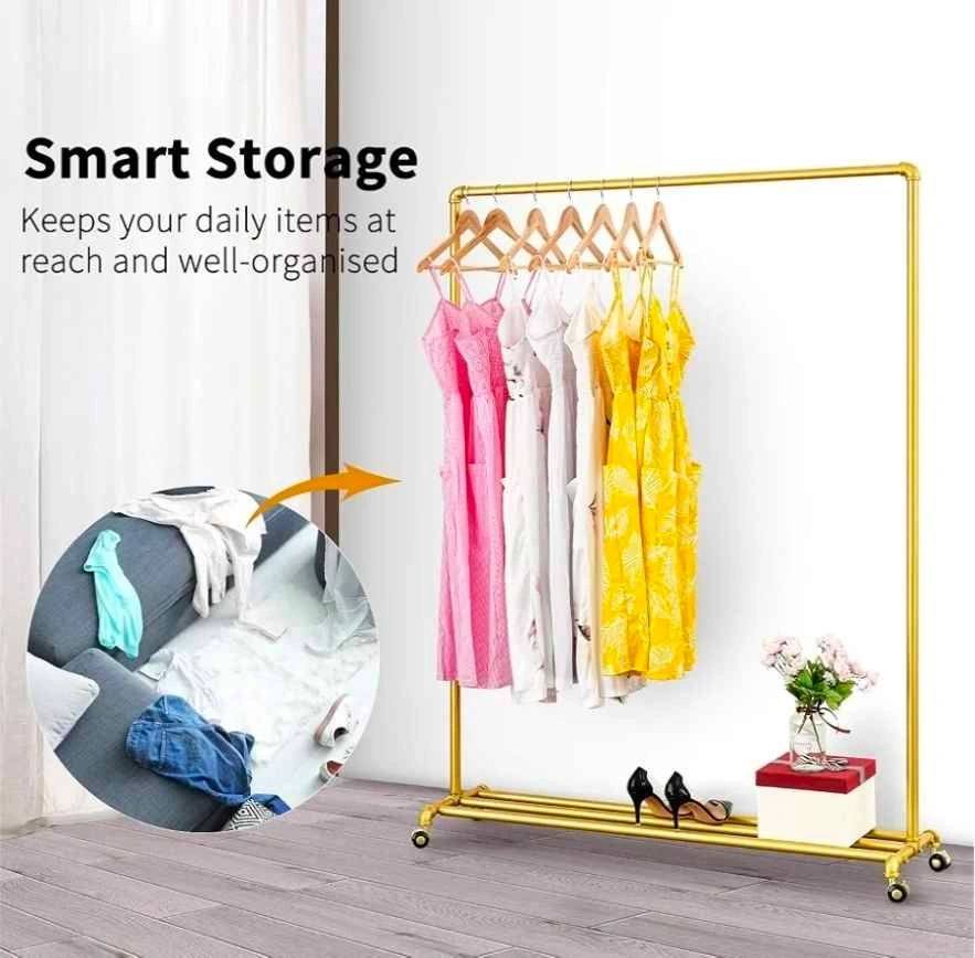Industrial Pipe Rolling Clothing Rack - photo 5