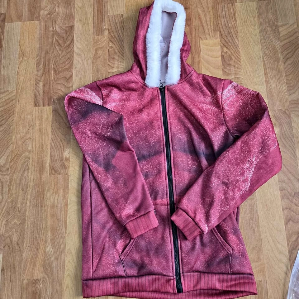 Unisex red printed hoodie