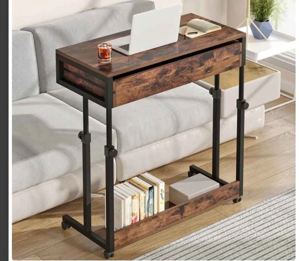 Desk Height Adjustable 17.71”D x 31.49”W x 27.55”H - Rustic Brow