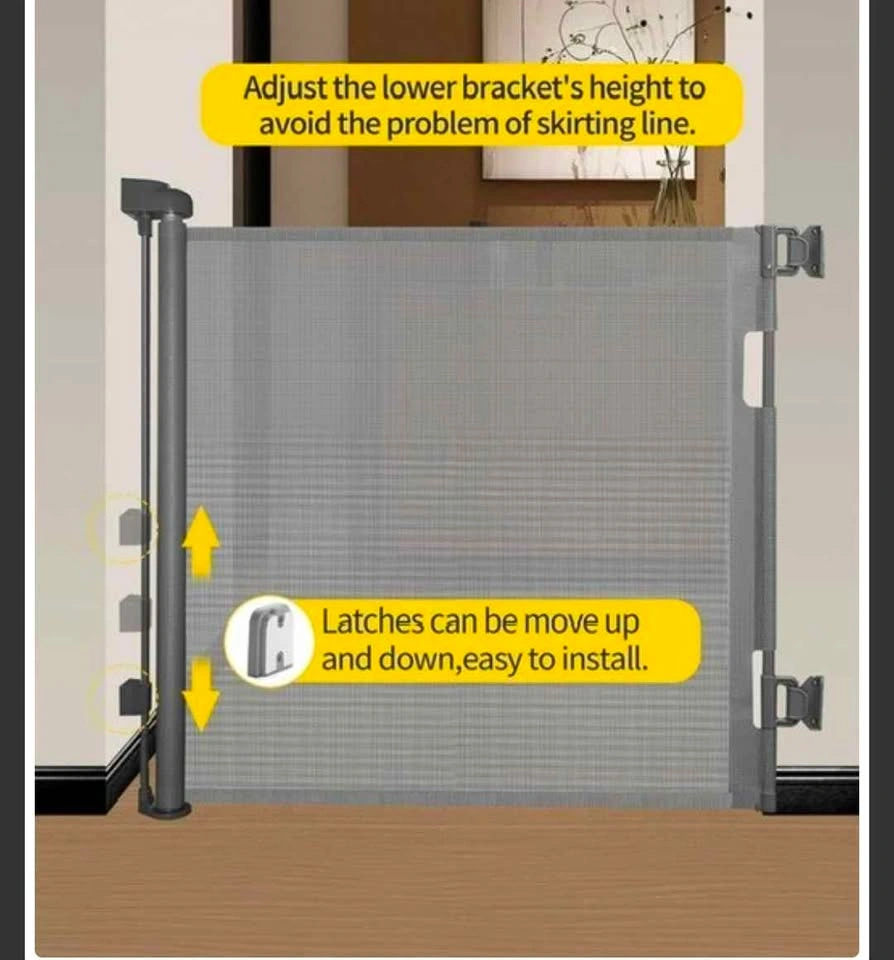 Retractable Gate - Grey, 33.6" Tall x 55" Wide - Brand New - photo 4