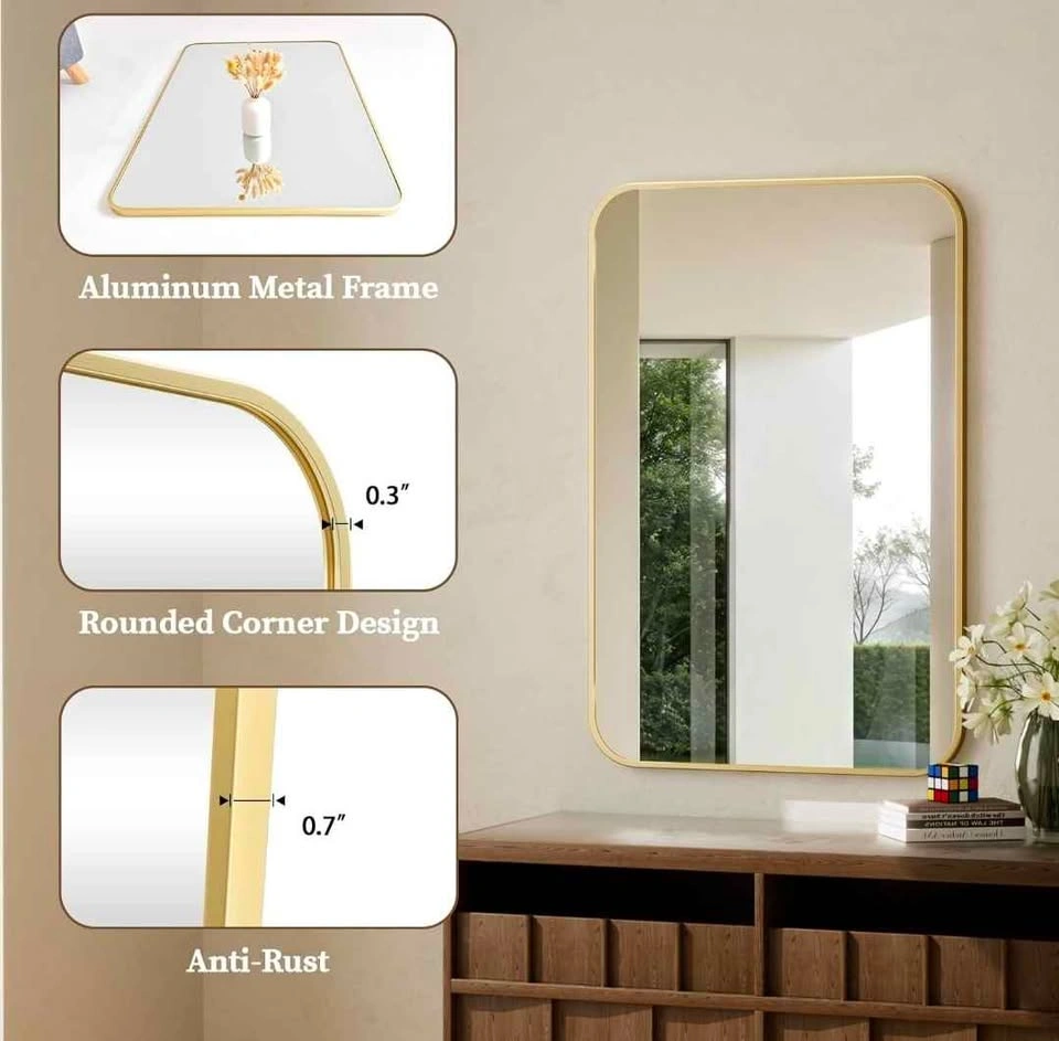 Wall Mirror 20" x 28" - Gold color Brand New - photo 5