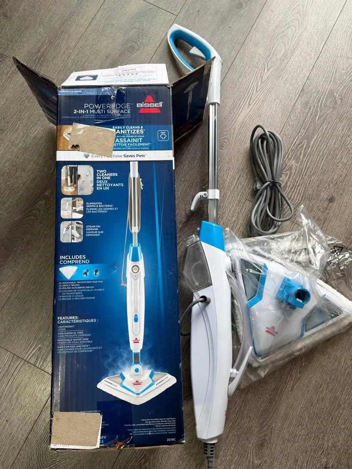 Bissell 2078C PowerEdge 2-in-1 Steam Mop, White/Blue - photo 2