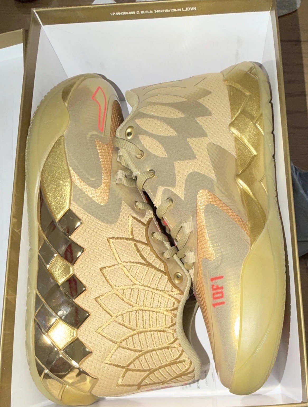 PUMA MB.01 Golden Child Gold/Coral Mid Top Sneakers 2023