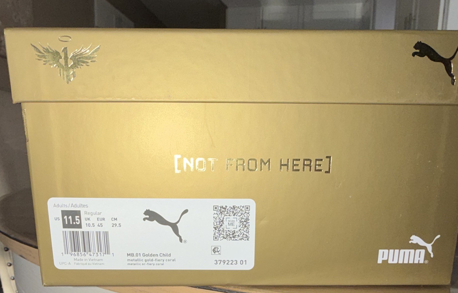 PUMA MB.01 Golden Child Gold/Coral Mid Top Sneakers 2023 - photo 3