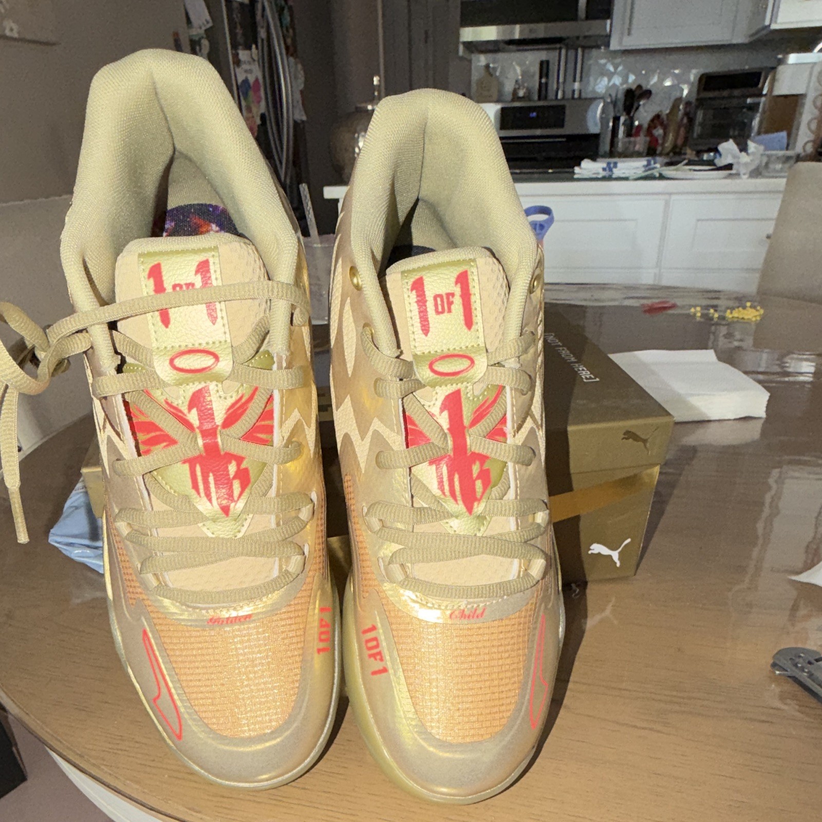 PUMA MB.01 Golden Child Gold/Coral Mid Top Sneakers 2023 - photo 5