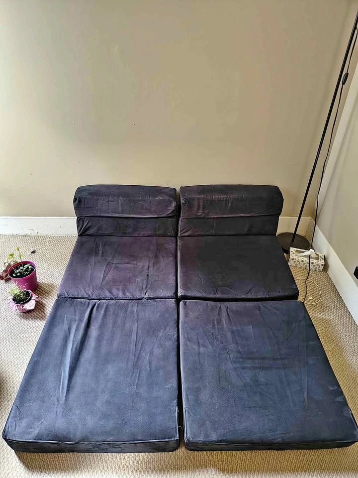 Modular Black velvety adjustable Floor Sofa - photo 2